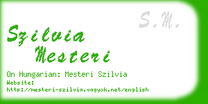 szilvia mesteri business card